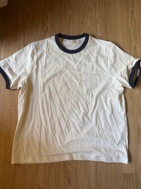 JEANERICA Short Sleeve Ringer Tee with Black Trim